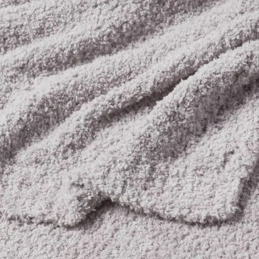 Open Box - Threshold - Full/Queen Cozy Chenille Bed Blanket Gray - Thresh Gray